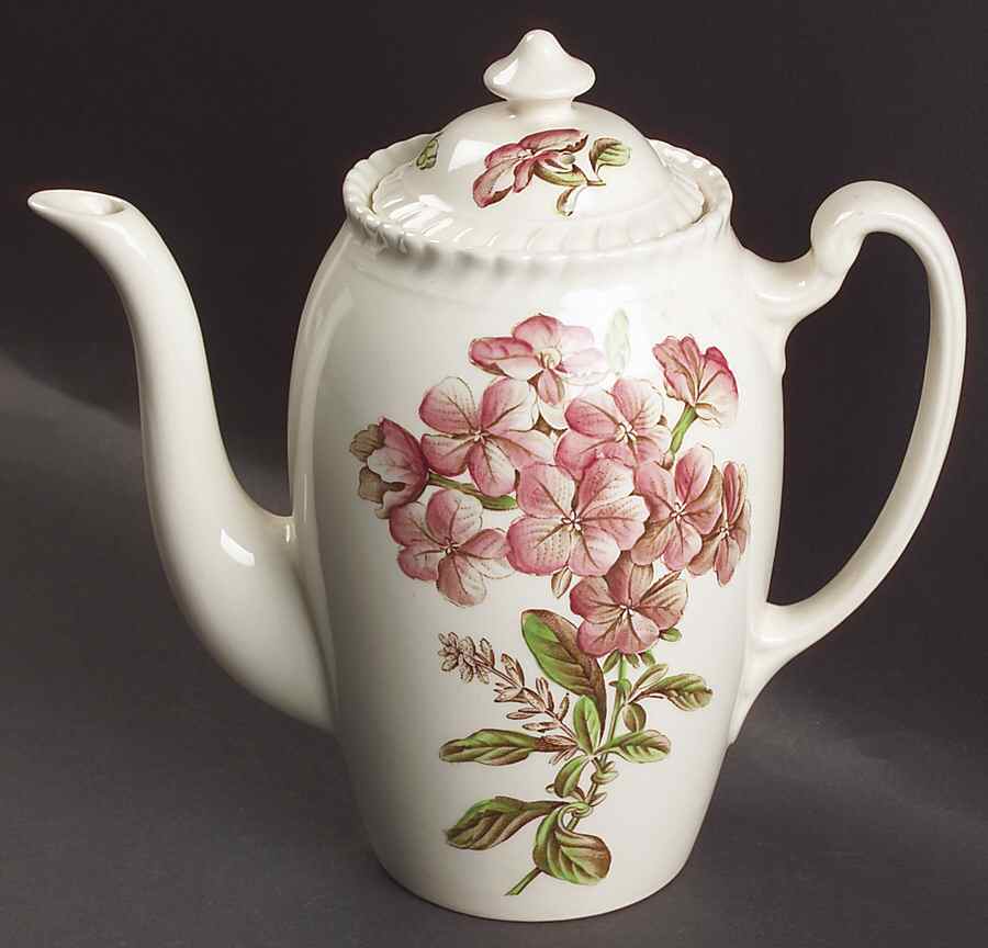 Old Flower Prints Coffee Pot & Lid by Johnson Brothers-1