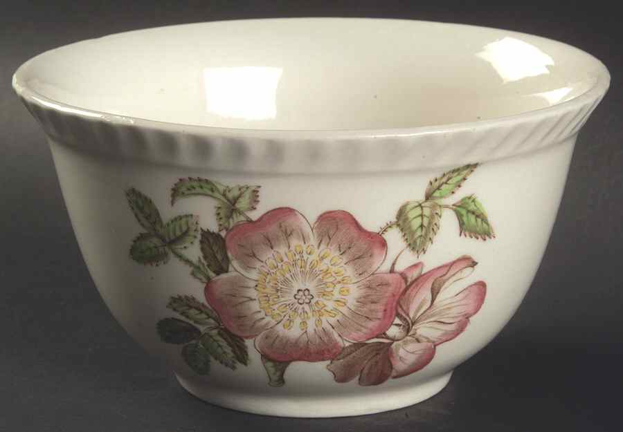 Old Flower Prints Cranberry Bowl by Johnson Brothers-1