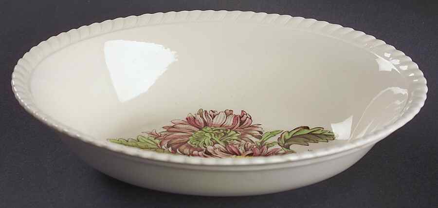 Old Flower Prints 9" Oval Vegetable Bowl by Johnson Brothers-1