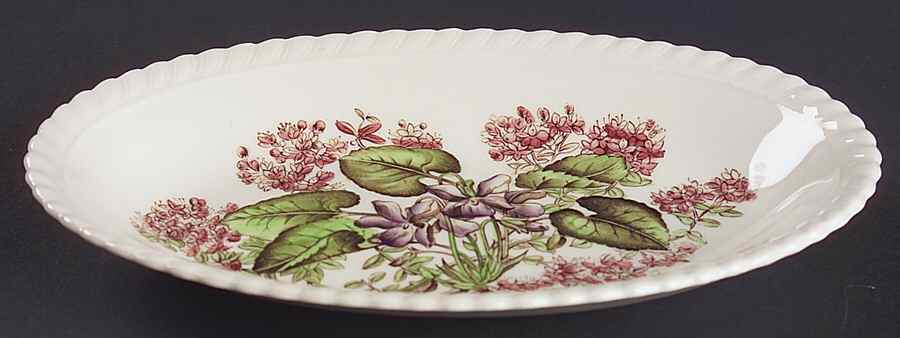 Old Flower Prints Relish/Gravy Underplate by Johnson Brothers-1