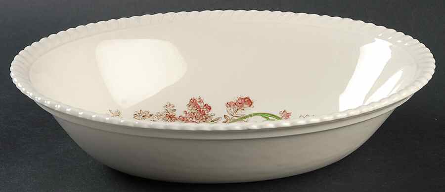 Old Flower Prints 9" Oval Vegetable Bowl by Johnson Brothers-1