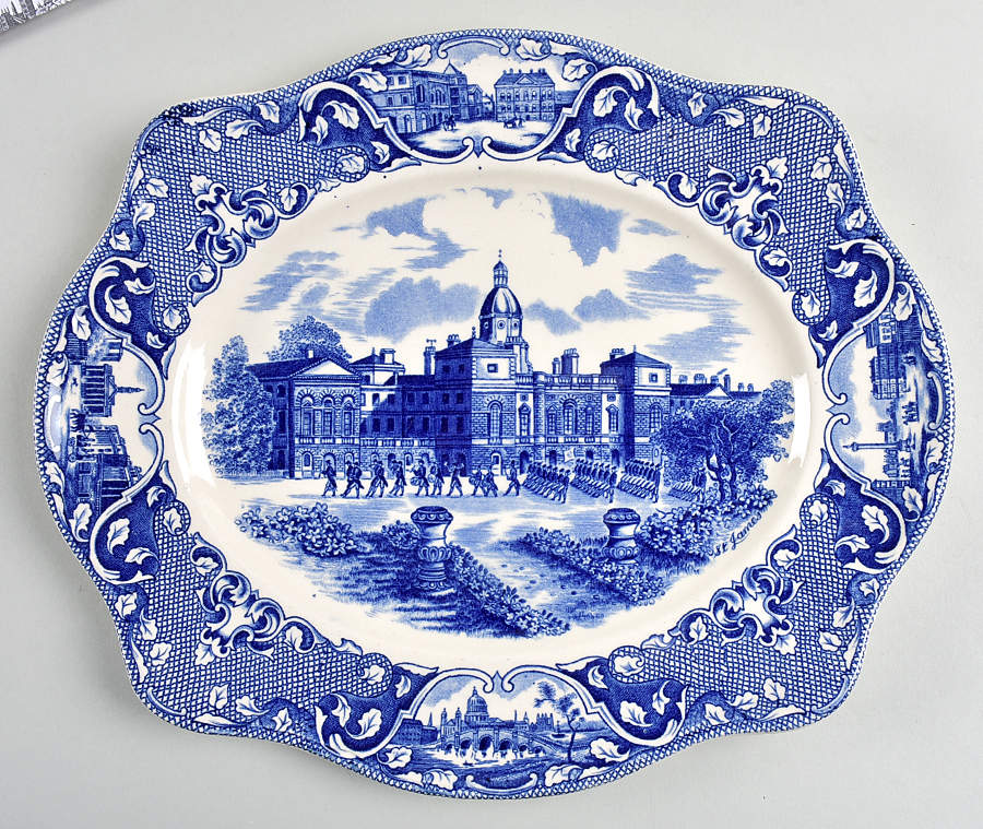 Old London Blue 11" Oval Serving Platter by Johnson Brothers-1