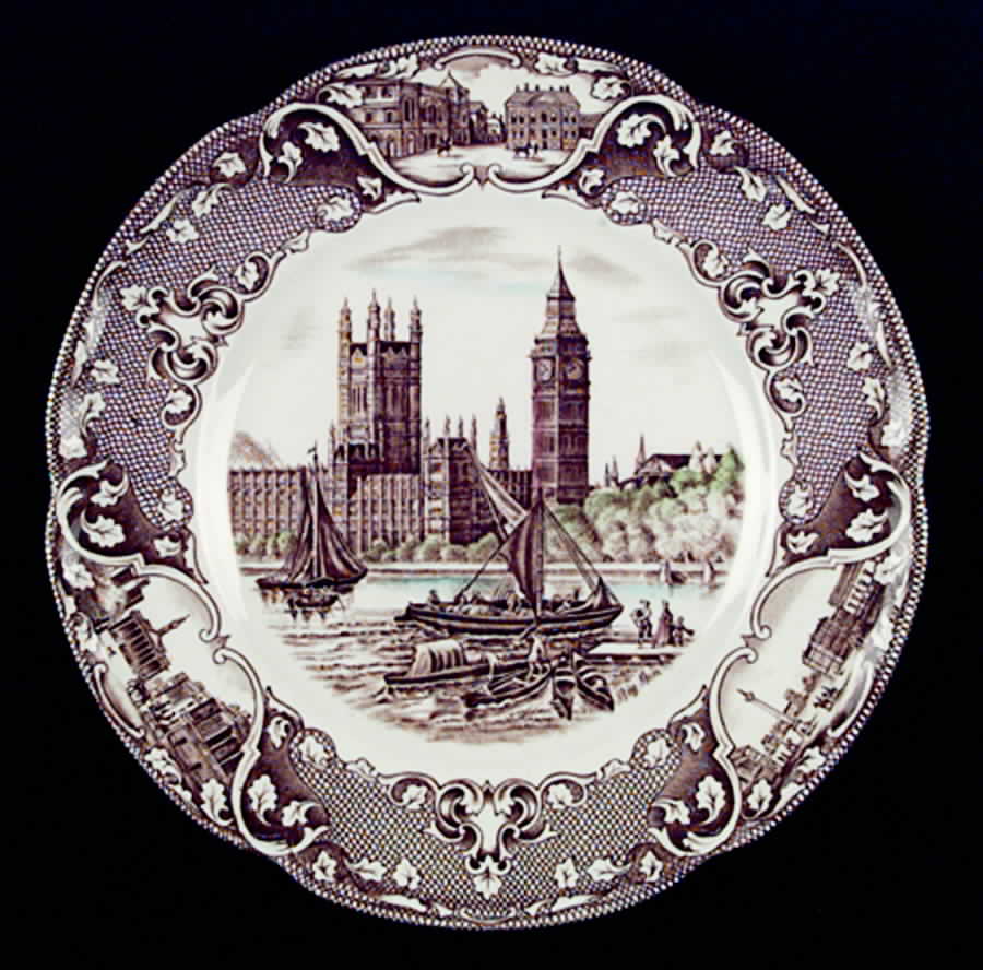 Old London Brown Multicolor Dinner Plate by Johnson Brothers-1