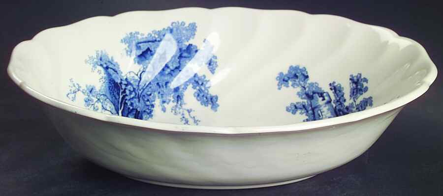 The Old Mill Blue 8" Oval Vegetable Bowl by Johnson Brothers-1