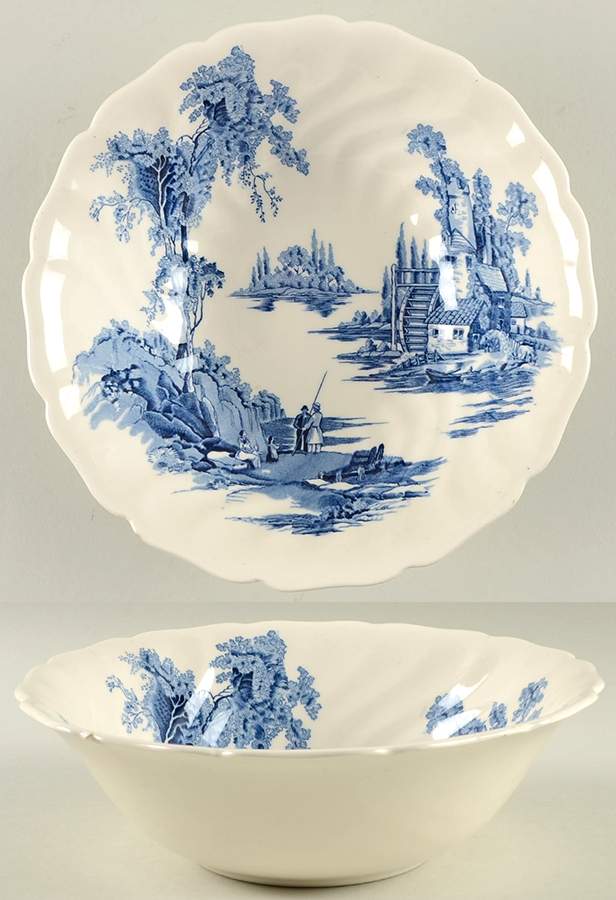 The Old Mill Blue 8" Round Vegetable Bowl by Johnson Brothers-1