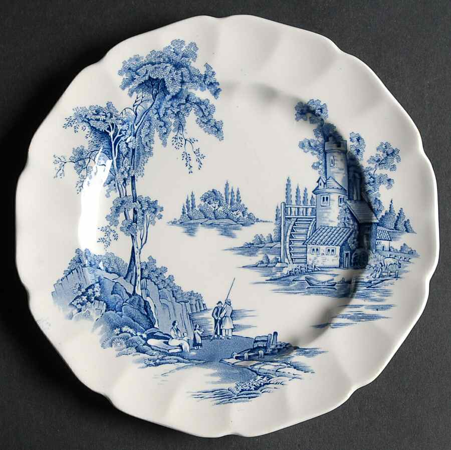 The Old Mill Blue Salad Plate by Johnson Brothers-1