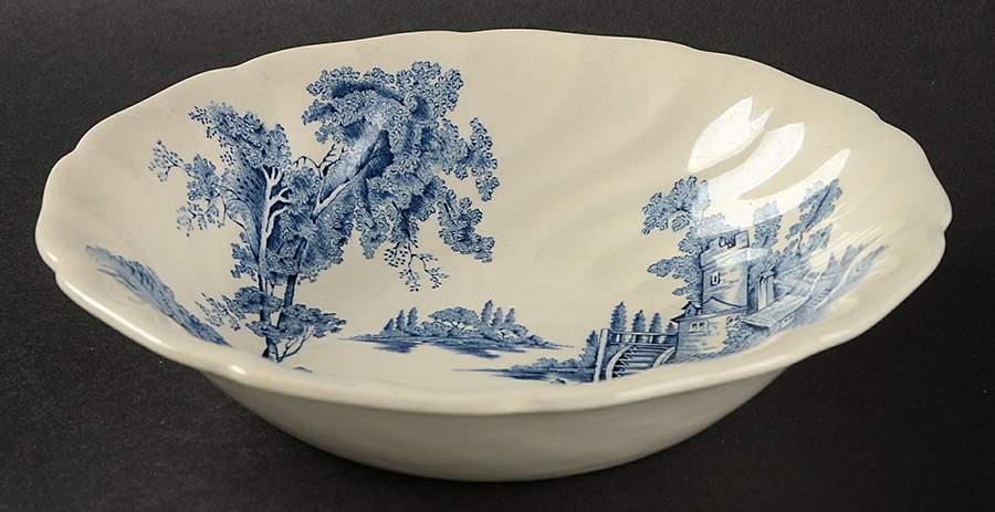 The Old Mill Blue Coupe Soup Bowl by Johnson Brothers-1