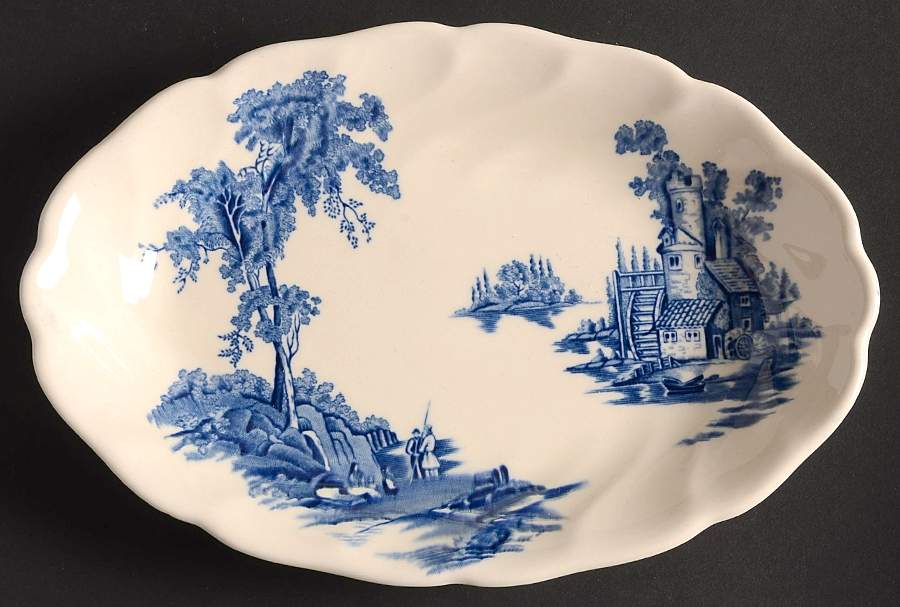 The Old Mill Blue Relish/Gravy Underplate by Johnson Brothers-1