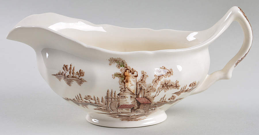 The Old Mill Brown Multicolor Gravy Boat by Johnson Brothers-1