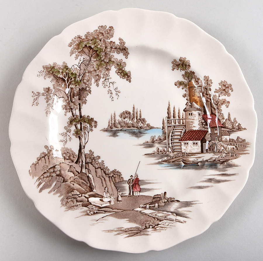 The Old Mill Brown Multicolor Dinner Plate by Johnson Brothers-1