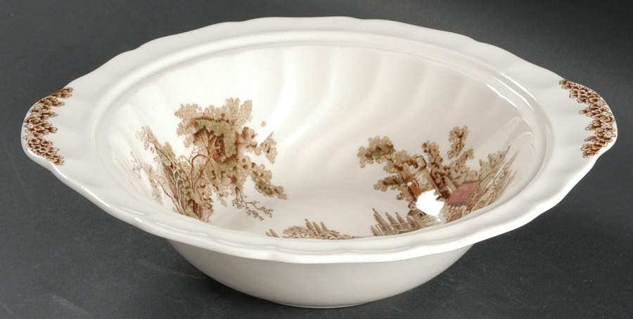 The Old Mill Brown Multicolor Round Vegetable No Lid by Johnson Brothers-1