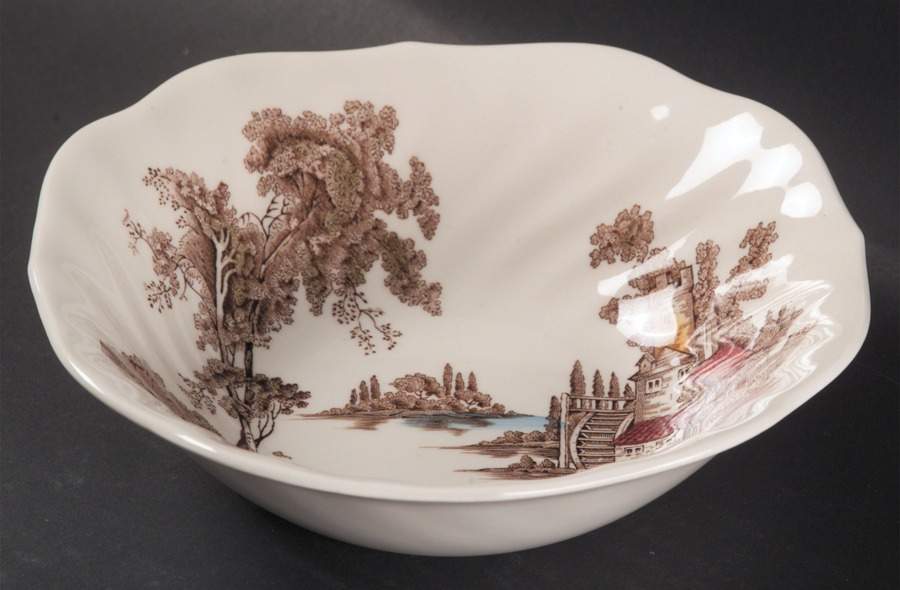 The Old Mill Brown Multicolor Square Cereal Bowl by Johnson Brothers-1