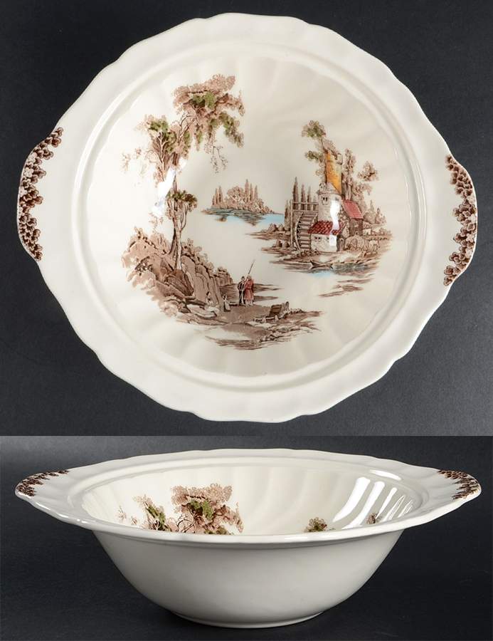 The Old Mill Brown Multicolor Round Vegetable No Lid by Johnson Brothers-1