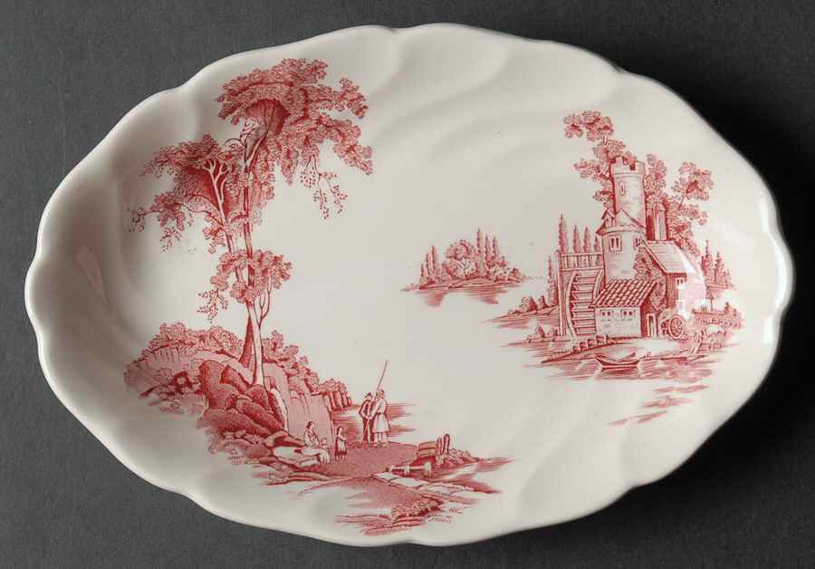 The Old Mill Pink Relish/Gravy Underplate by Johnson Brothers-1