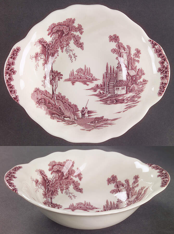 The Old Mill Purple Lugged Cereal Bowl by Johnson Brothers-1