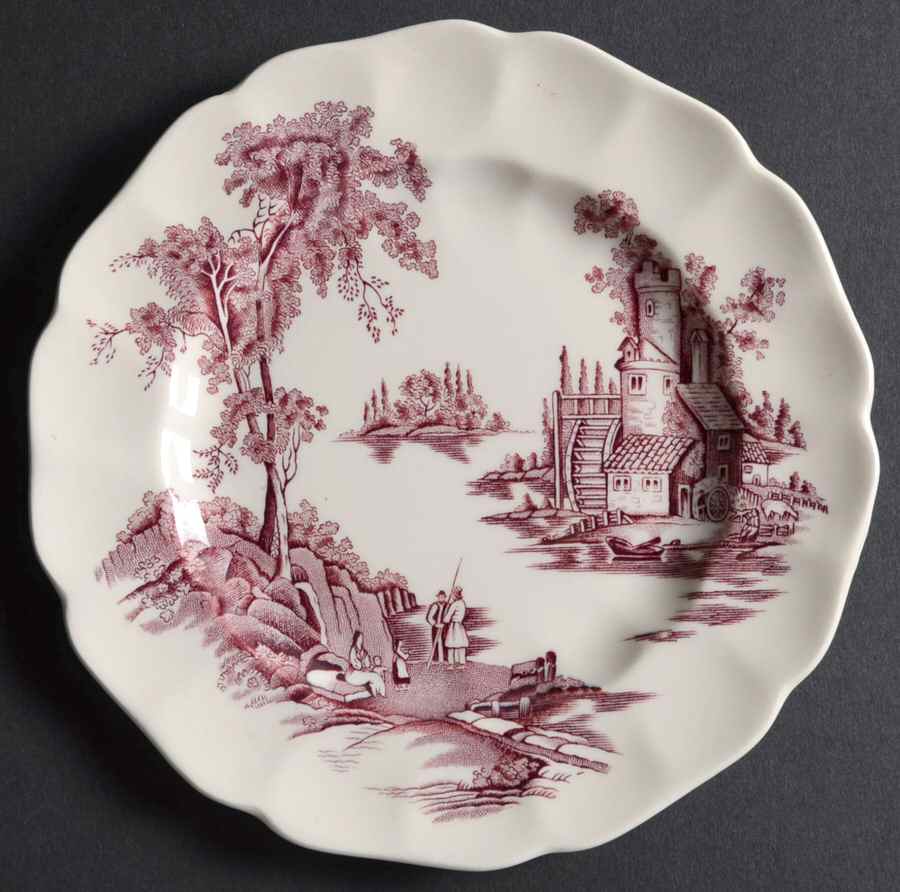 The Old Mill Purple Bread & Butter Plate by Johnson Brothers-1