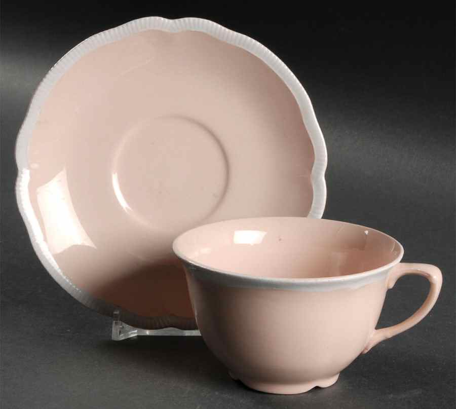 Old Staffordshire Flat Cup & Saucer Set by Johnson Brothers-1