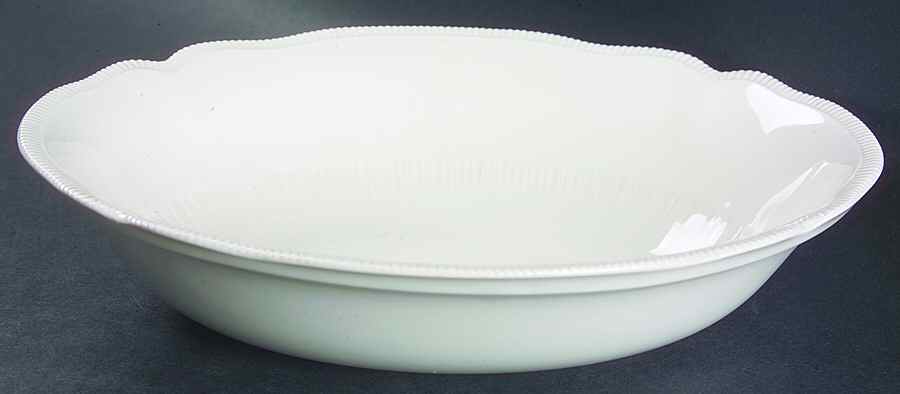 Old Staffordshire White 9" Oval Vegetable Bowl by Johnson Brothers-1