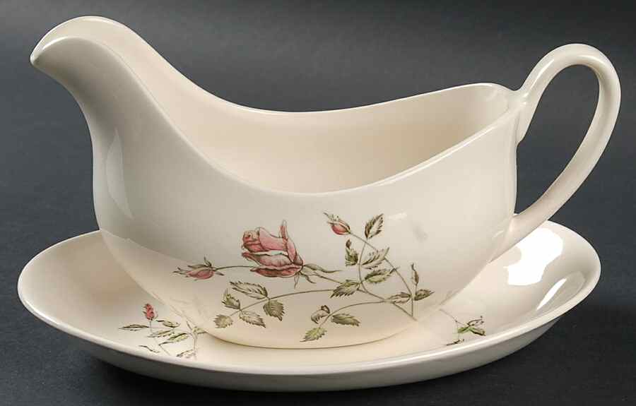 Only A Rose Gravy Boat & Underplate/Relish by Johnson Brothers-1