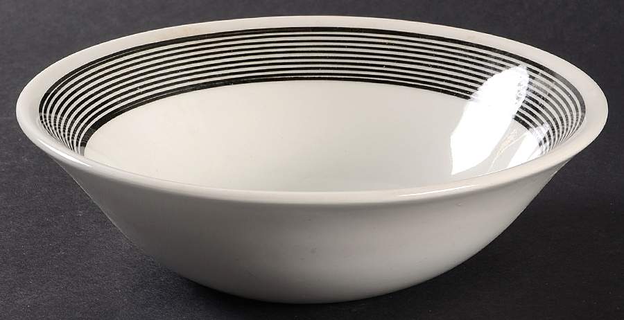 Orbit (Black & White) Coupe Cereal Bowl by Johnson Brothers-1
