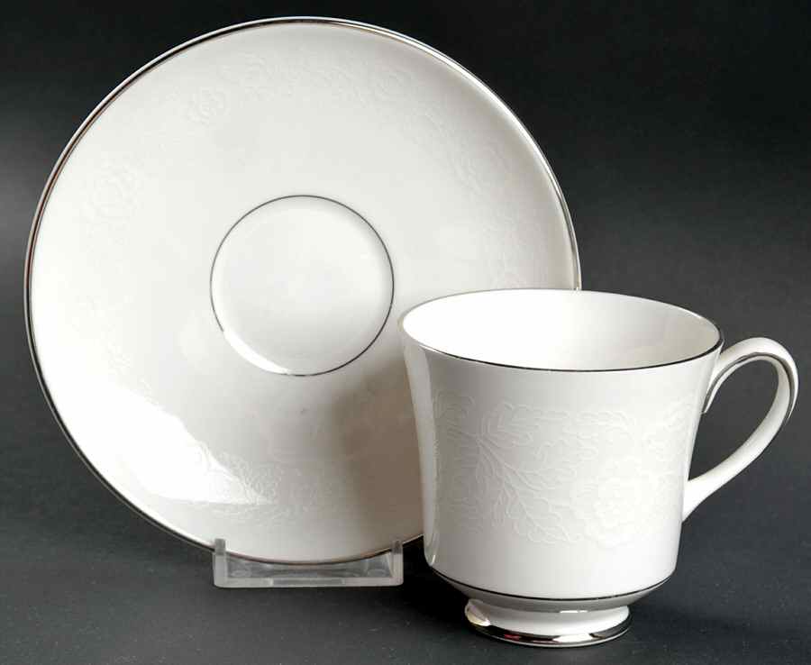 Organdy Footed Cup & Saucer Set by Johnson Brothers-1