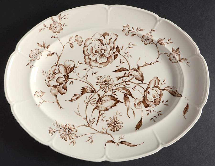 Oriental Rose 12" Oval Serving Platter by Johnson Brothers-1