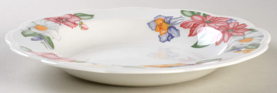 Orchid Splendour Large Rim Soup Bowl by Johnson Brothers-1