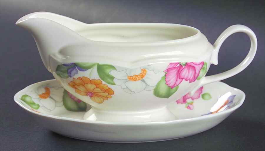 Orchid Splendour Gravy Boat & Underplate by Johnson Brothers-1