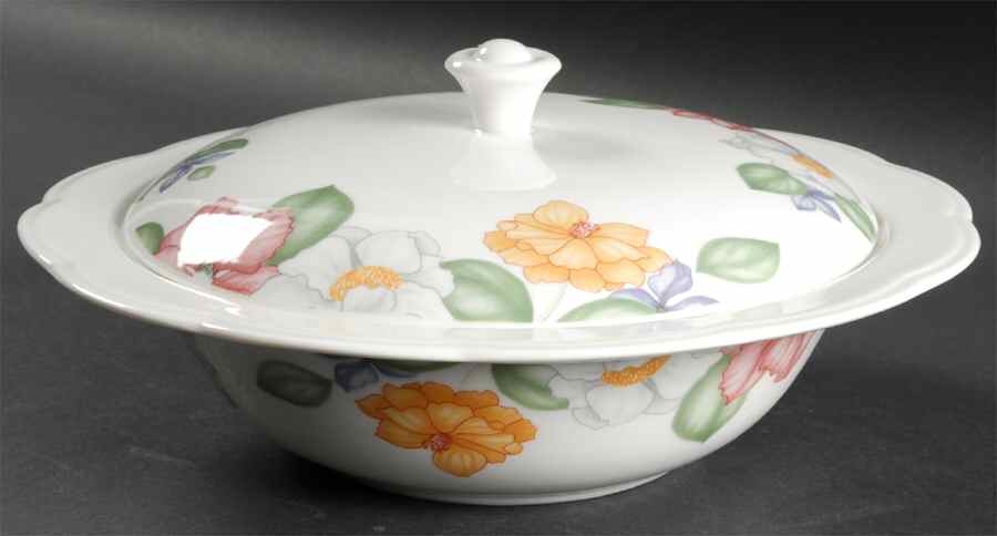 Orchid Splendour Round Covered Vegetable by Johnson Brothers-1
