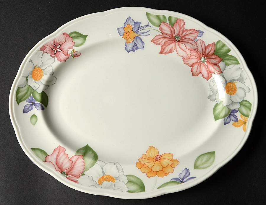 Orchid Splendour 13" Oval Serving Platter by Johnson Brothers-1