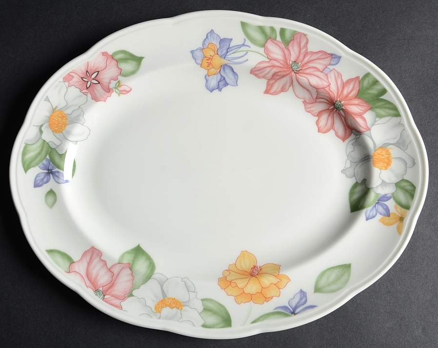 Orchid Splendour 13" Oval Serving Platter by Johnson Brothers-1