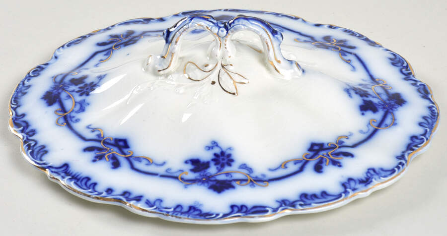 Oxford (Flow Blue) Lid for Round Vegetable by Johnson Brothers-1