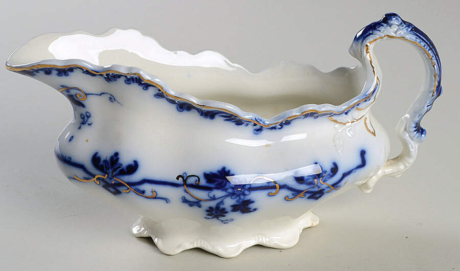 Oxford (Flow Blue) Gravy Boat by Johnson Brothers-1