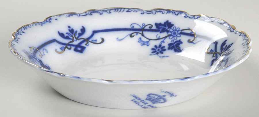 Oxford (Flow Blue) Fruit/Dessert (Sauce) Bowl by Johnson Brothers-1