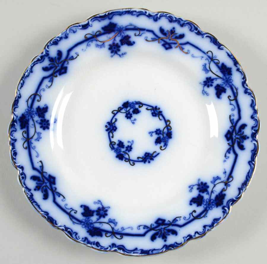 Oxford (Flow Blue) Dessert/Pie Plate by Johnson Brothers-1