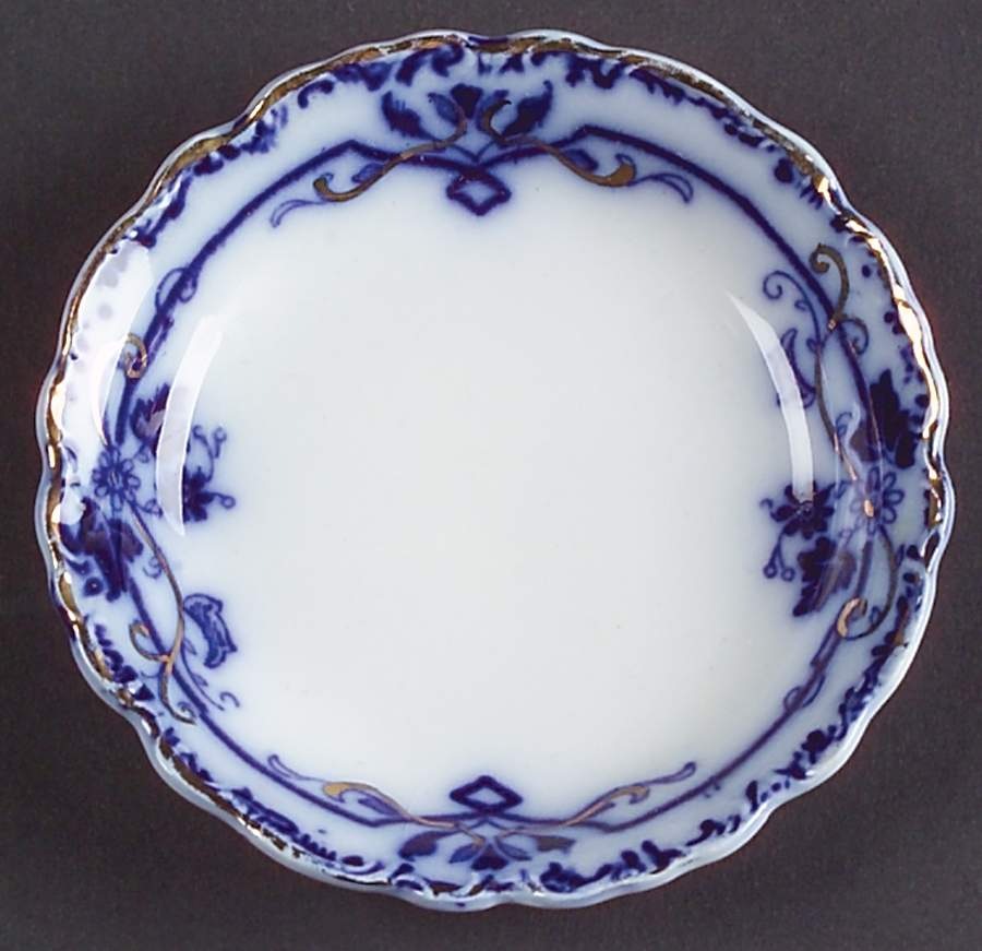 Oxford (Flow Blue) Butter Pat by Johnson Brothers-1