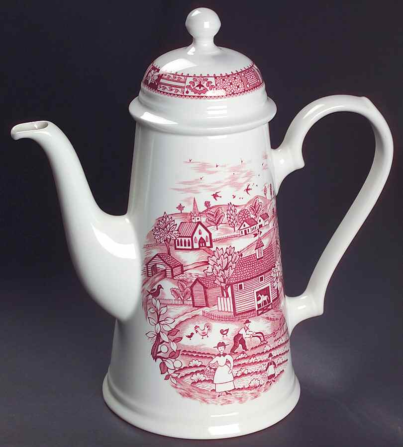 Patchwork Farm Pink Coffee Pot & Lid by Johnson Brothers-1