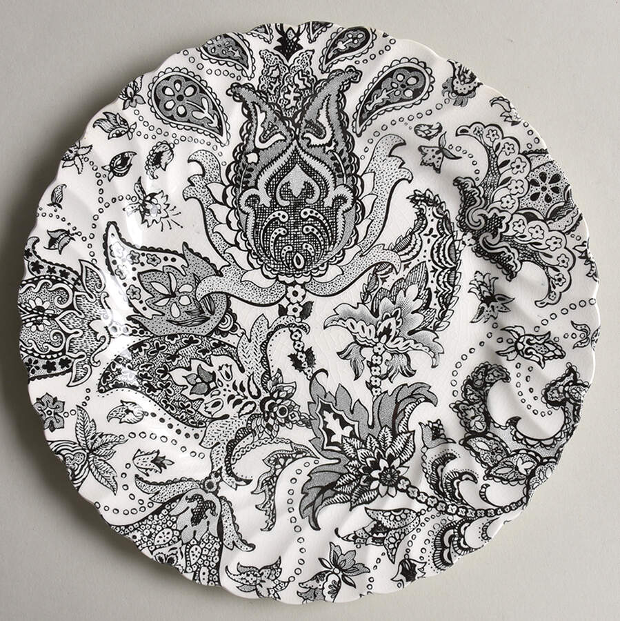Paisley Black Salad Plate by Johnson Brothers-1