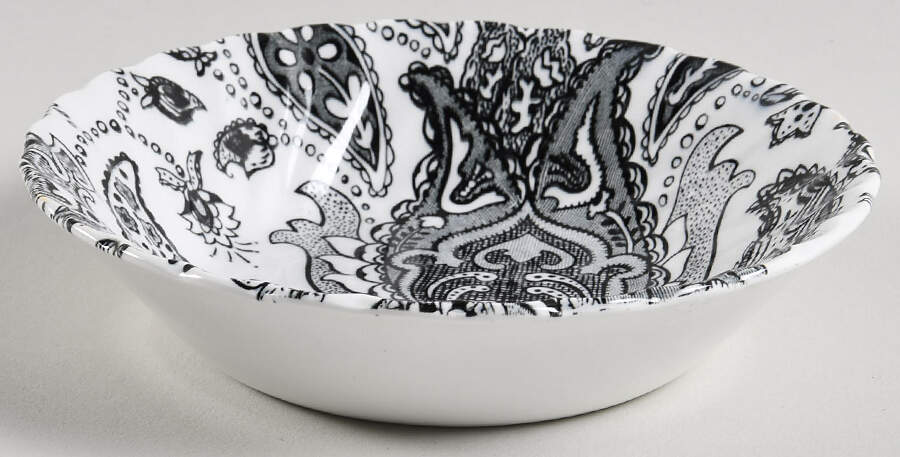 Paisley Black Fruit/Dessert (Sauce) Bowl by Johnson Brothers-1