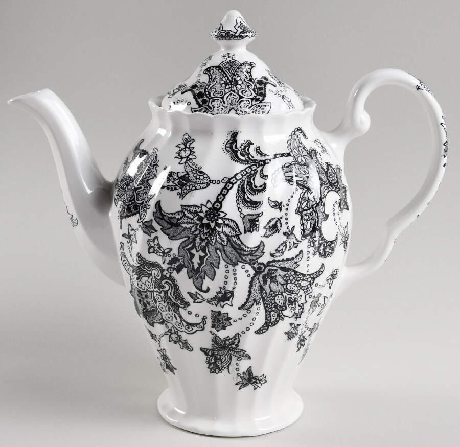 Paisley Black Coffee Pot & Lid by Johnson Brothers-1