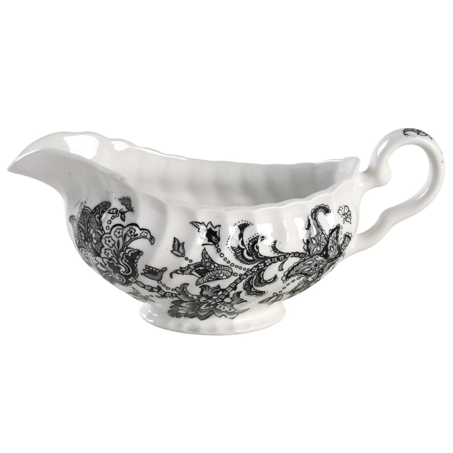 Paisley Black Gravy Boat by Johnson Brothers-1