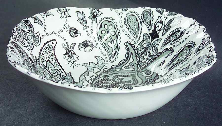 Paisley Black Square Cereal Bowl by Johnson Brothers-1
