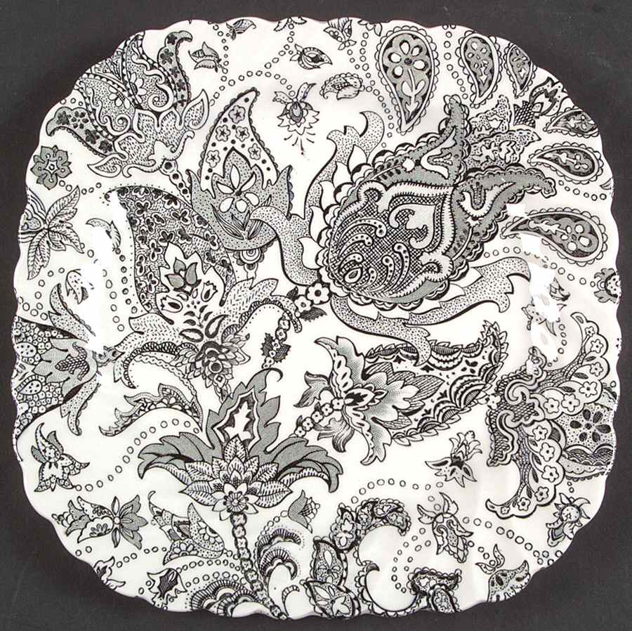 Paisley Black Square Salad Plate by Johnson Brothers-1