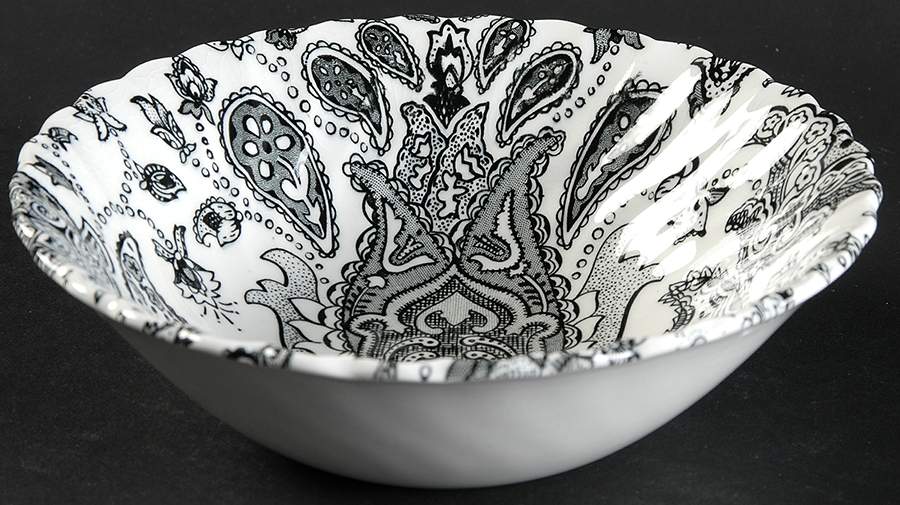 Paisley Black Coupe Cereal Bowl by Johnson Brothers-1