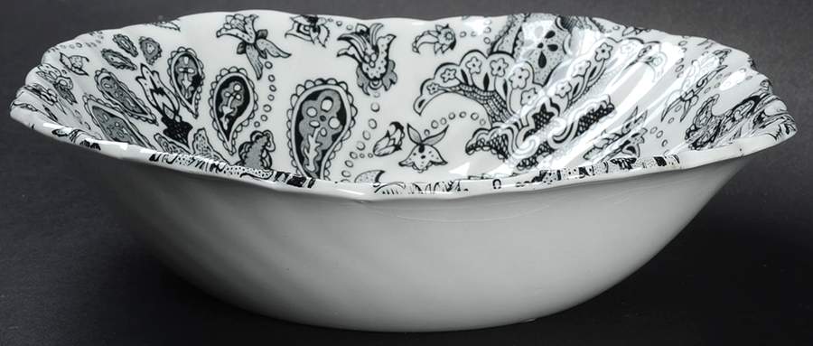 Paisley Black Square Soup Bowl by Johnson Brothers-1
