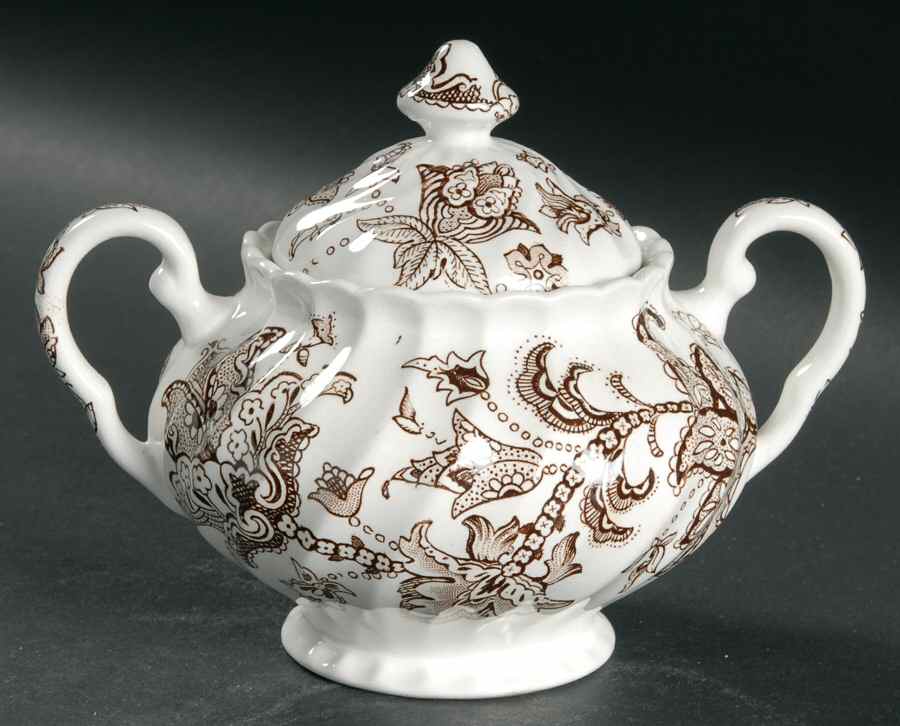 Paisley Brown Sugar Bowl & Lid by Johnson Brothers-1