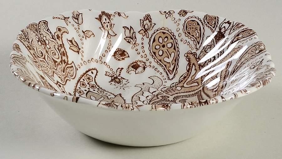 Paisley Brown Square Cereal Bowl by Johnson Brothers-1