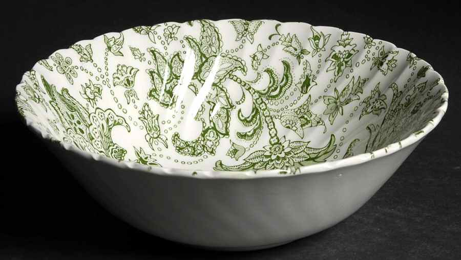 Paisley Green 8" Round Vegetable Bowl by Johnson Brothers-1