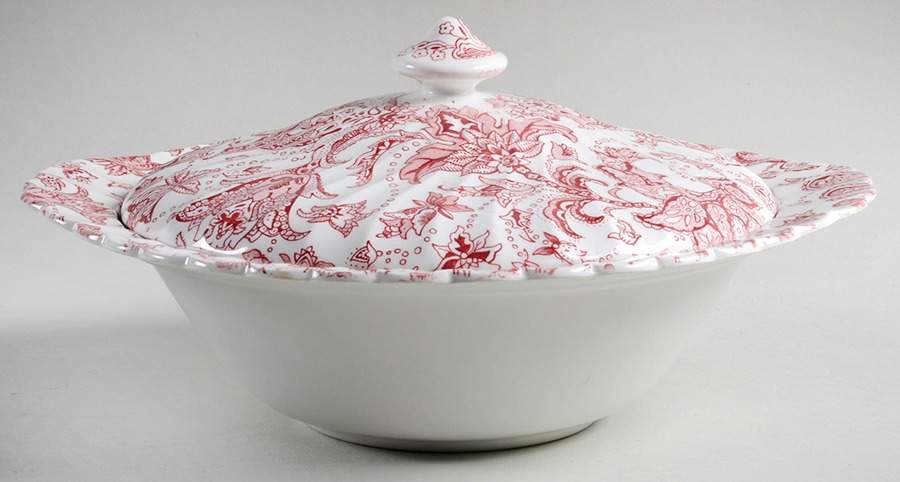 Paisley Red 8" Round Vegetable Bowl by Johnson Brothers-1