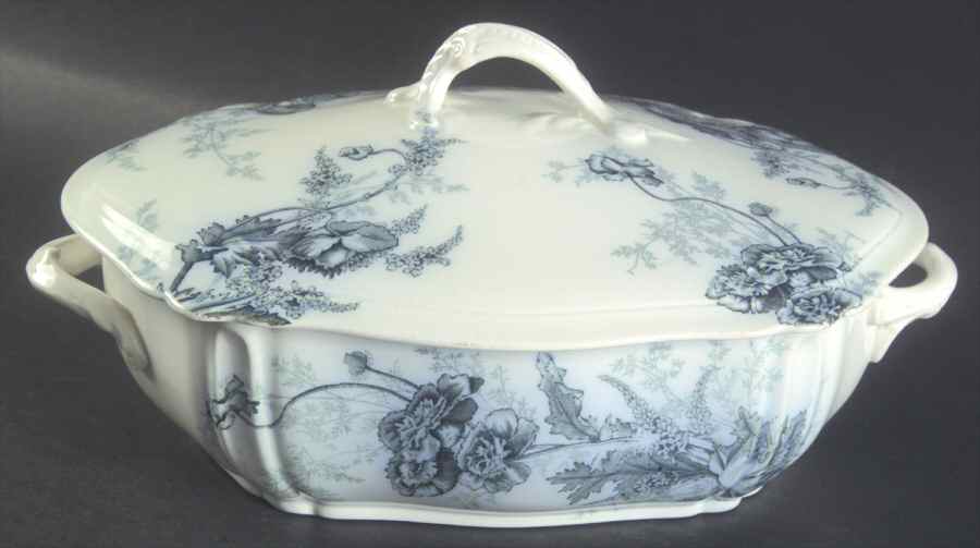 Paris Blue Green Square Covered Vegetable by Johnson Brothers-1